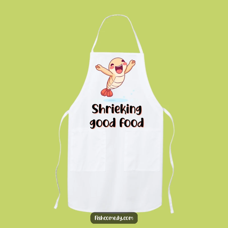 Funny Shrimp Leap Apron: Joyful Seafood Chef Gift for Celebratory Cooking