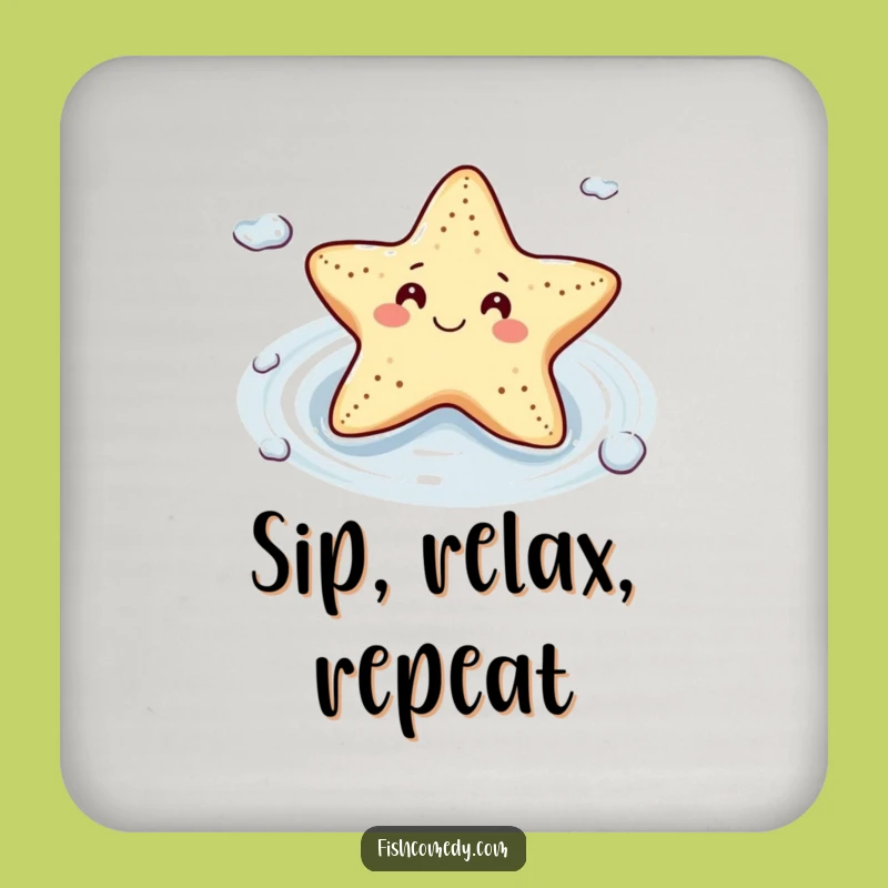 Funny Starfish Drink Coaster: Content Floating, Protects Surfaces, Unique Funny Gift