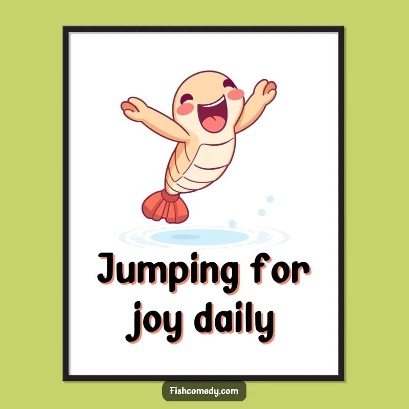 Funny Free Printable Shrimp Wall Art: Joyful Leap Downloadable Decor!