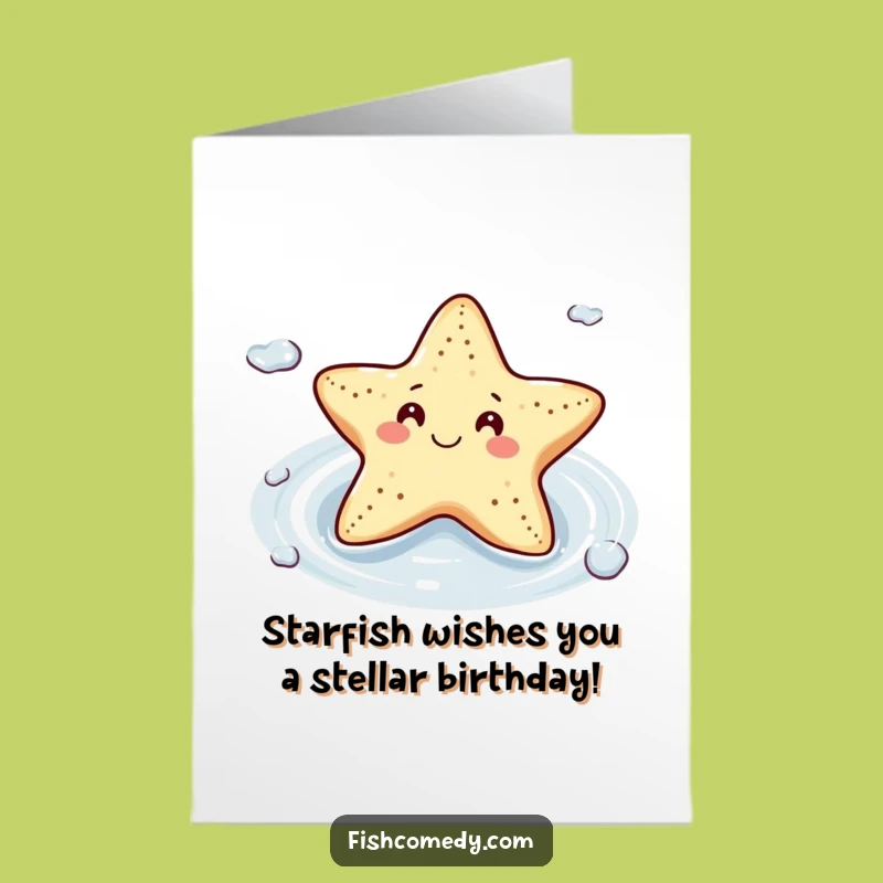 Free Printable Funny Starfish Birthday Card, Relaxed Digital Download