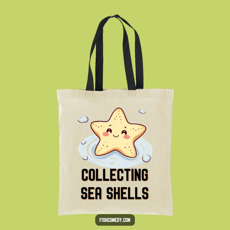 Funny Starfish Tote Bag: Content Floating, Beach Ready, Eco-Friendly Funny Gift